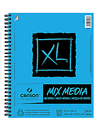 Canson XL Mix Media Pads, 9" x 12", 60 Sheets, Pack Of 2
