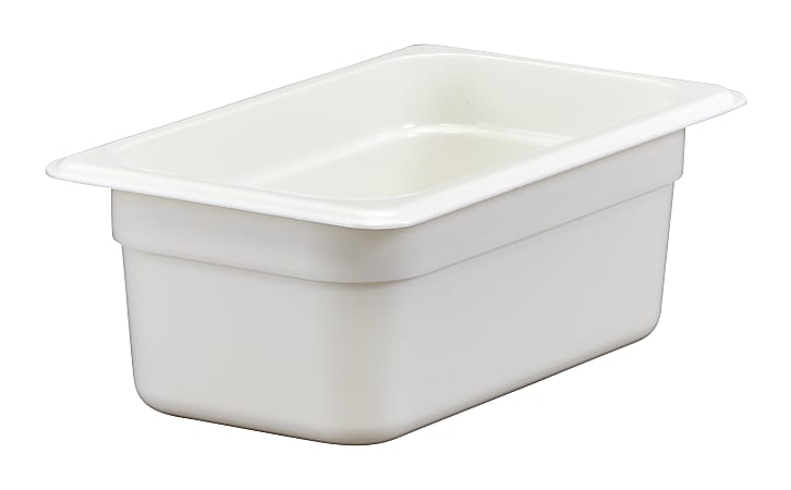 Cambro Camwear GN 1/4 Size 4" Food Pans, 4”H x 6-3/8”W x 10-1/2”D, White, Set Of 6 Pans