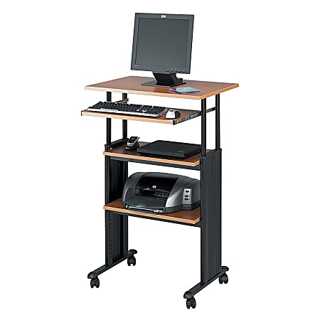 Safco Muv Stand-up Adjustable Height Desk Workstation, 49"H x 22"W x 29"D, Cherry