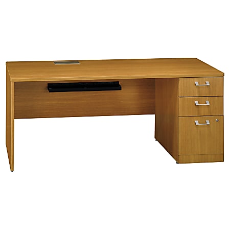 BBF Quantum Right Credenza With Pedestal, 30"H x 71 3/8"W x 23 1/2"D, Modern Cherry, Standard Delivery Service