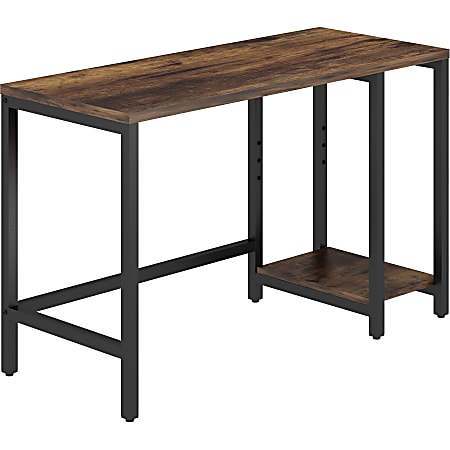 NuSparc Metal Frame Desk - Vintage Oak, Black Top - Contemporary Style - 220 lb Capacity