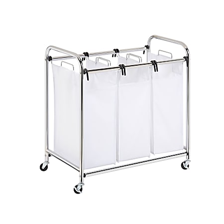 Honey-Can-Do Heavy-Duty Triple Laundry Sorter, Extra Large Size, Chrome