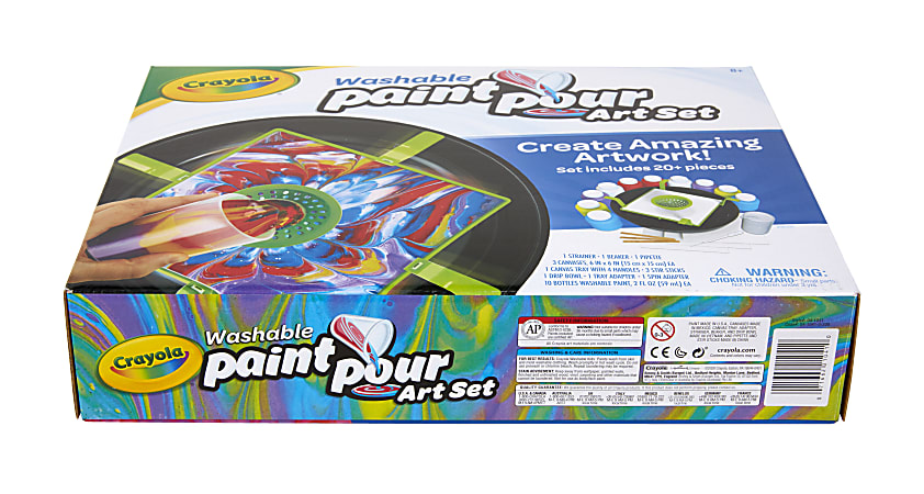  Crayola Washable Paint Pour Set, 20pc Paint Set, Gift for Kids,  8, 9, 10, 11 : Toys & Games