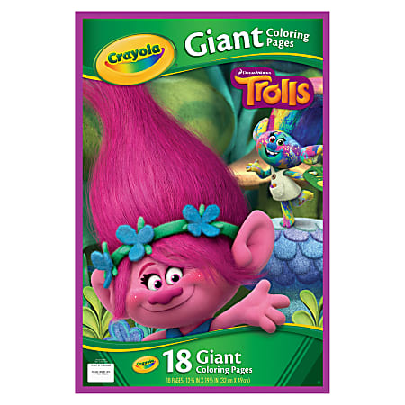 Crayola Trolls Giant Coloring Pages - 18 Pages - 19 1/2" x 12 3/4" - Multicolor Paper - 1Each
