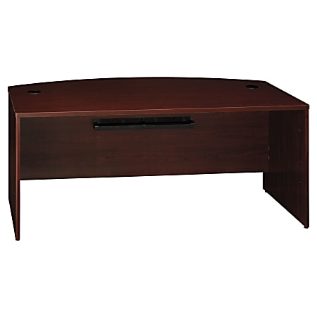Bush Business Furniture Quantum Bow Front Desk, 72"W, Harvest Cherry, Premium Installation