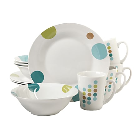 Gibson Home Retro Specks 12-Piece Dinnerware Set, Multicolor