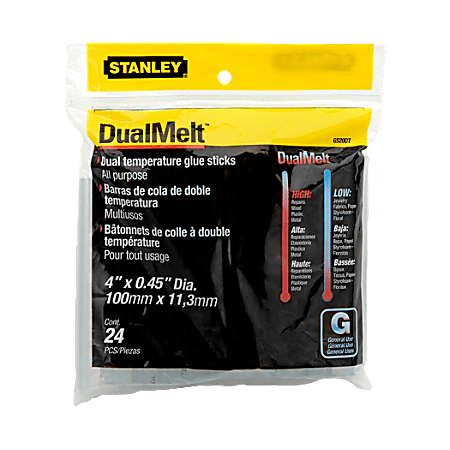 Stanley-Bostitch Dual Temperature Glue Sticks, 11.2 Oz, Clear, Pack Of 24