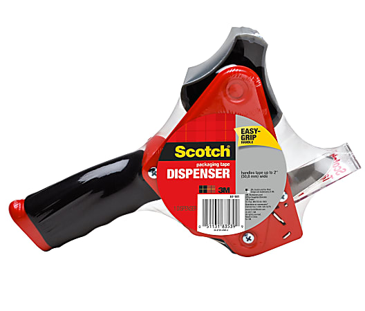 Scotch® Packing Tape Dispenser With Retractable Blade, Red