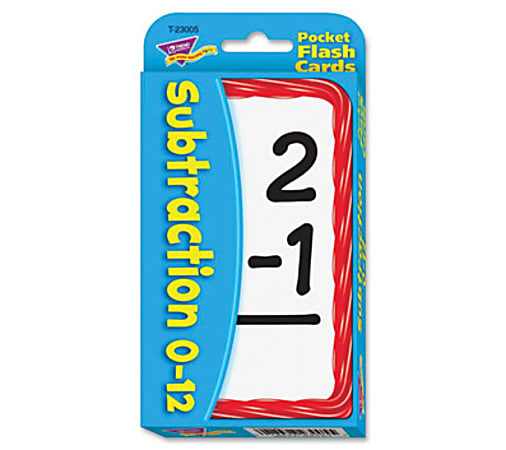 Trend Pocket Flash Cards, Subtraction, Box Of 56