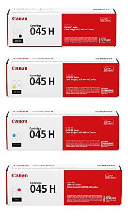 Canon® 045H Black; Cyan; Magenta; Yellow High Yield Toner Cartridges Combo, Pack Of 4, 1246C001,1245C001,1244C001,1243C001