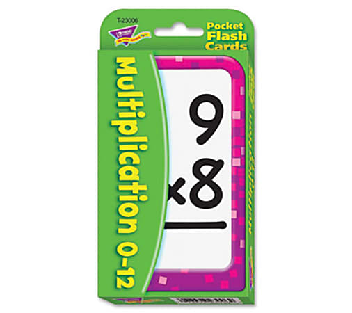 Trend Pocket Flash Cards, Multiplication, Box Of 56 Cards