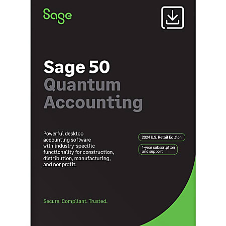 SAGE 50 Quantum Accounting, 2024, 1-User, 1-Year Subscription, For Windows&reg;, Download