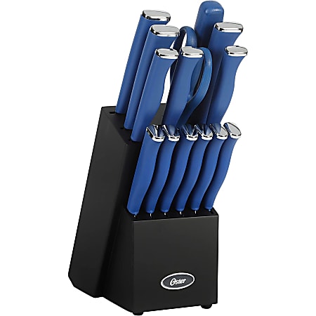 Oster Langmore 15-Piece Stainless Steel Cutlery Set, Dark Blue