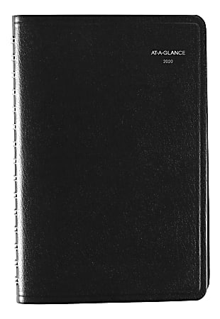AT-A-GLANCE® DayMinder® Daily Appointment Book/Planner, 5-1/2" x 8-1/2", Black, January To December 2020, G10000