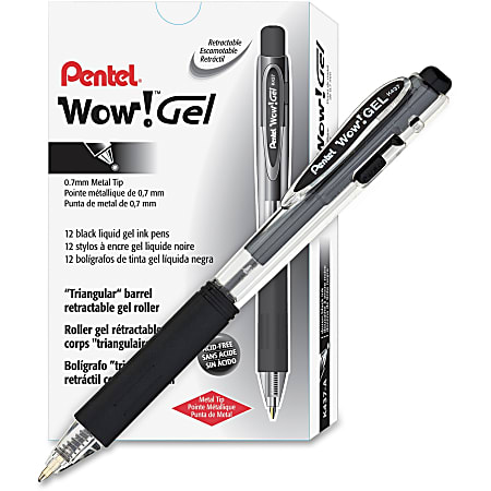 Zebra Sarasa Gel Ink Retractable Pens Medium Point 0.7 mm Clear Barrel  Black Ink Pack Of 12 - Office Depot