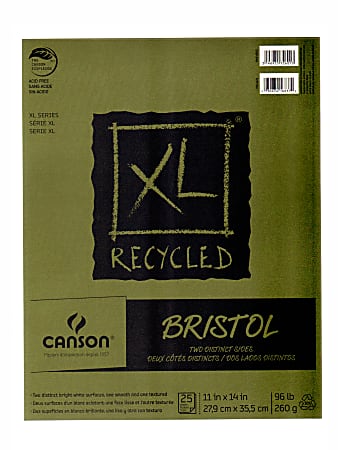 Canson® XL Bristol Pad, 11" x 14", 30% Recycled, Pad Of 25 Sheets