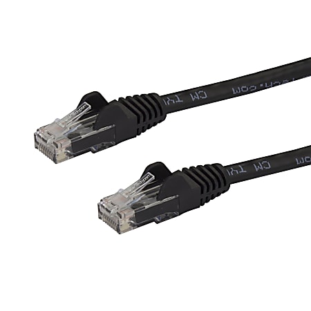 StarTech.com 100ft CAT6 Ethernet Cable - Black Snagless Gigabit CAT 6 Wire - 100ft Black CAT6 up to 160ft - 650MHz Snagless UTP RJ45 patch/network cord