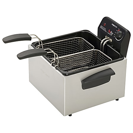 Presto ProFry 3 Quart Dual Basket Deep Fryer Office Depot