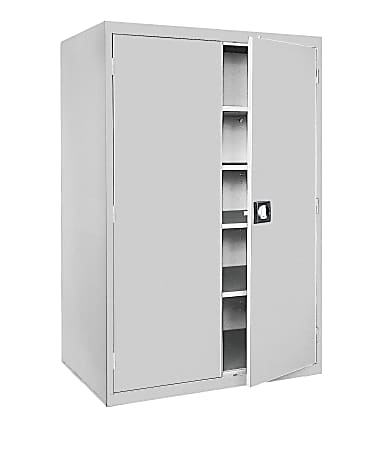 Sandusky® Jumbo Steel Storage Cabinet, 72"H x 46"W x 24"D, Dove Gray