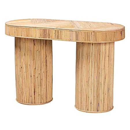 bali & pari Iryna Natural Rattan Console Table, 25-1/4”H x 42-15/16”W x 19-3/4”D, Natural