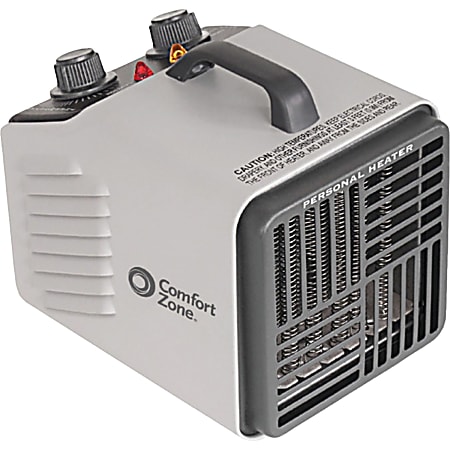 Comfort Zone Heater/Fan - Electric - 750 W to 1500 W - 3 x Heat Settings - 800 Sq. ft. Coverage Area - 1500 W - 120 V AC - 12.50 A - Portable - White