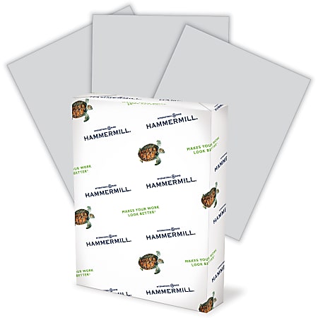 Hammermill® Colors Copy Paper, Gray, Letter (8.5" x 11"), 5000 Sheets Per Case, 20 Lb