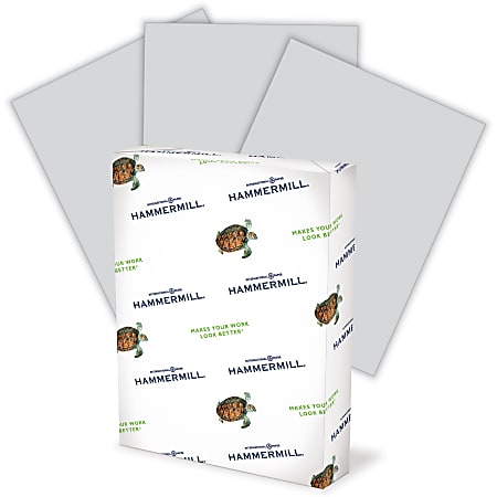 Hammermill® Colors Color Multi-Use Printer & Copy Paper, 10 Reams, Gray, Letter (8.5" x 11"), 5000 Sheets Per Case, 20 Lb