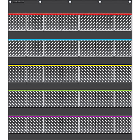 Teacher Created Resources Black Dots Storage Pocket Chart - Theme/Subject: Learning - Skill Learning: Chart - 1 Each