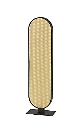 Adesso® Atwood LED Floor Lamp, 42”H, Natural Rattan/Black