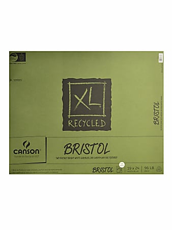 Canson® XL Bristol Pad, 19" x 24", 30% Recycled, Pad Of 25 Sheets