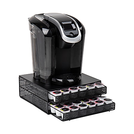Mind Reader 2 Drawers Single Serve Coffee Pod Organizer, 5"H x 12-3/4"W x 13"L 72 Coffee Pod Capacity, Black