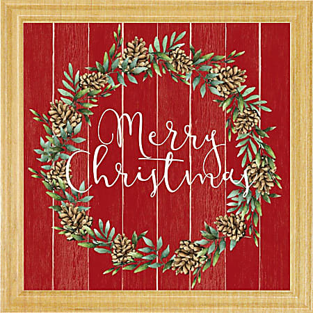 Timeless Frames® Holiday Art, 14” x 14”, Merry Christmas Wreath