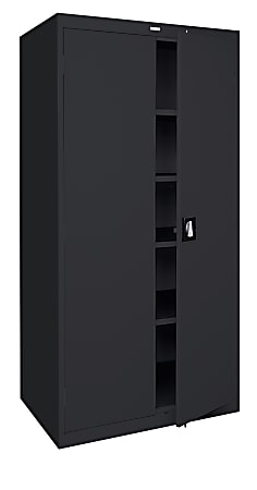 Sandusky® Jumbo Steel Storage Cabinet, 72"H x 46"W x 24"D, Black