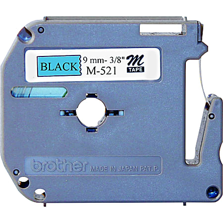 Brother® M-521 Black-On-Blue Tape, 0.38" x 26.2'