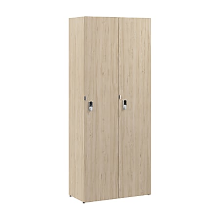 Bush Business Furniture Assure Single Tier 2 Door Storage Locker with Keypad Locks, Natural Elm, Standard Delivery