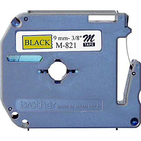 Brother® M-821 Black-On-Gold Tape, 0.38" x 26.2'