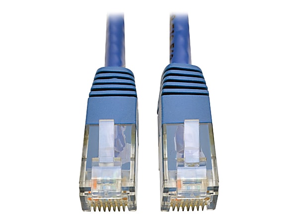 Tripp Lite Cat6 Gigabit Molded Patch Cable RJ45 M/M 550MHz 24 AWG Blue 15' - 128 MB/s - Patch Cable - 15 ft - 1 x RJ-45 Male Network - 1 x RJ-45 Male Network - Gold-plated Contacts - Blue
