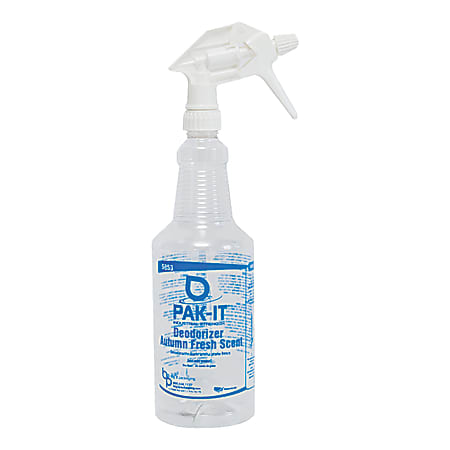 Big 3 Packaging PAK-IT Spray Bottle, Autumn Fresh Scent Deodorizer, 32 Oz, Blue/Clear