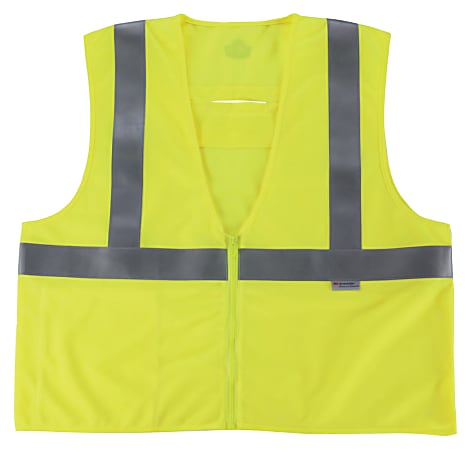Ergodyne GloWear Flame-Resistant Hi-Vis Safety Vests, Type R, Class 2, 4X/5X, Lime, Pack Of 6 Vests