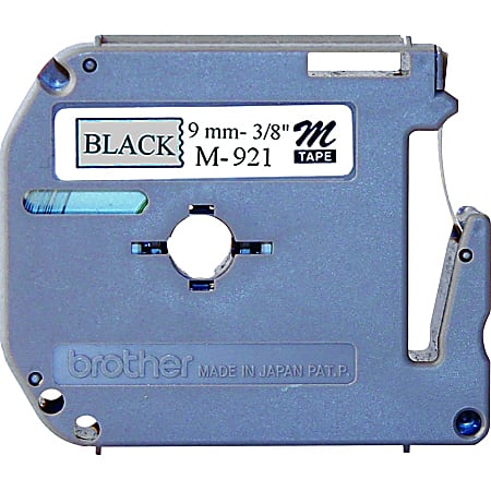 Brother M-921 Black-On-Silver Tape, 0.38" x 26.2'