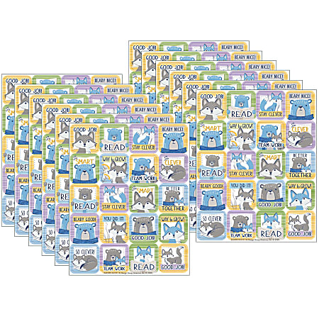 Eureka Theme Stickers, A Close-Knit Class, 120 Stickers Per Pack, Set Of 12 Packs