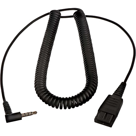 Jabra PC Cord - Mini-phone/Quick Disconnect Audio Cable for MacBook Pro, MacBook Air, Headset, Audio Device - First End: 1 x Mini-phone Audio - Male - Second End: 1 x Quick Disconnect Audio - Black - 1