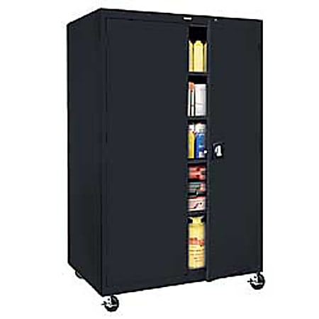Sandusky Jumbo Mobile Steel Storage Cabinet, 78"H x 46"W x 24"D, Black