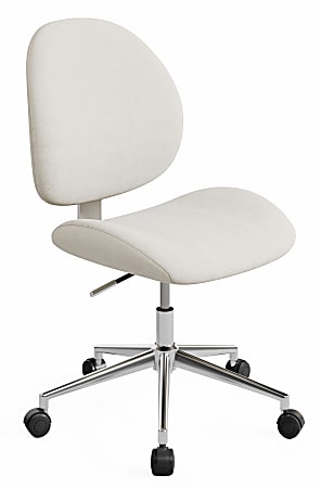 Realspace® Brigsley Fabric Low-Back Task Chair, Cream/Chrome