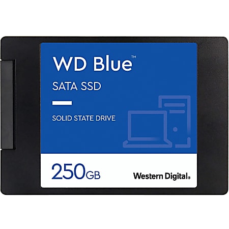 WD Blue 3D NAND 250GB PC SSD - SATA III 6 Gb/s 2.5"/7mm Solid State Drive - 550 MB/s Maximum Read Transfer Rate - 5 Year Warranty