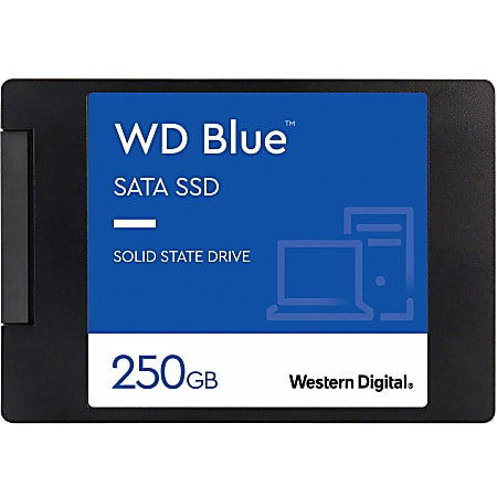 WD Blue NAND 250GB SSD SATA III 6 Gbs 2.5 7mm Solid State Drive 550 MBs Maximum Transfer 5 Year Warranty - Office Depot