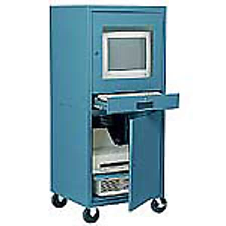 Sandusky® Mobile Computer Cabinet, Blue