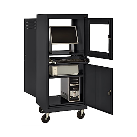 Sandusky® Mobile Computer Cabinet, Black