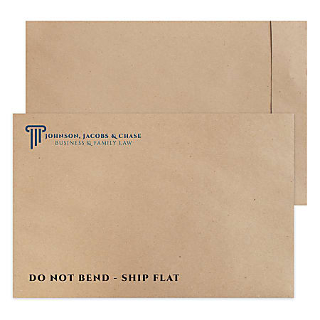 Zip Stick® Brown Kraft TerraBoard™ Open End Catalog Mailing Envelopes, 2-Color, Custom 12-1/2" x 19",  Box Of 500