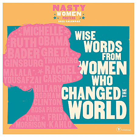 TF Publishing Inspirational Wall Calendar, 12" x 12", Nasty Women, January To December 2022